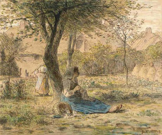 In the garden, Jean-Franc Millet